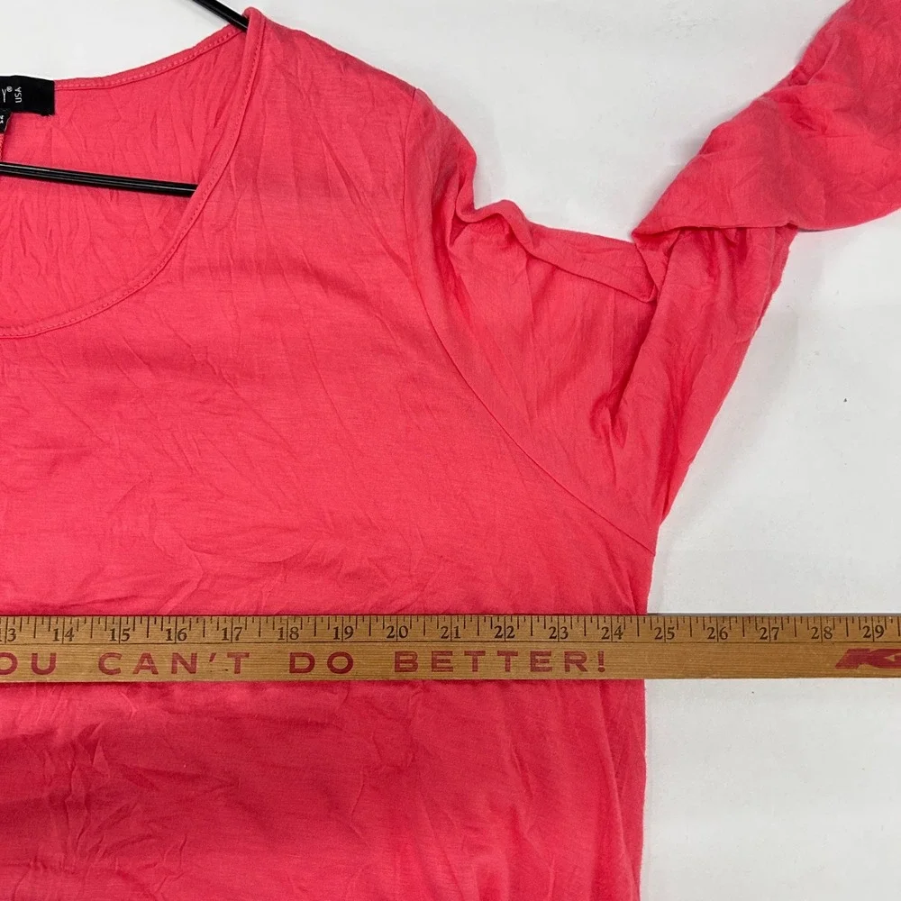 Comfy USA Coral Crinkle Tiered Dress 2X Asymmetric Lagenlook Artsy Art to Wear